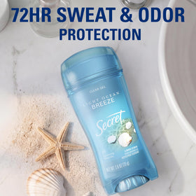 Déodorant Secret Femme 72H arrière avec informations sur le produit