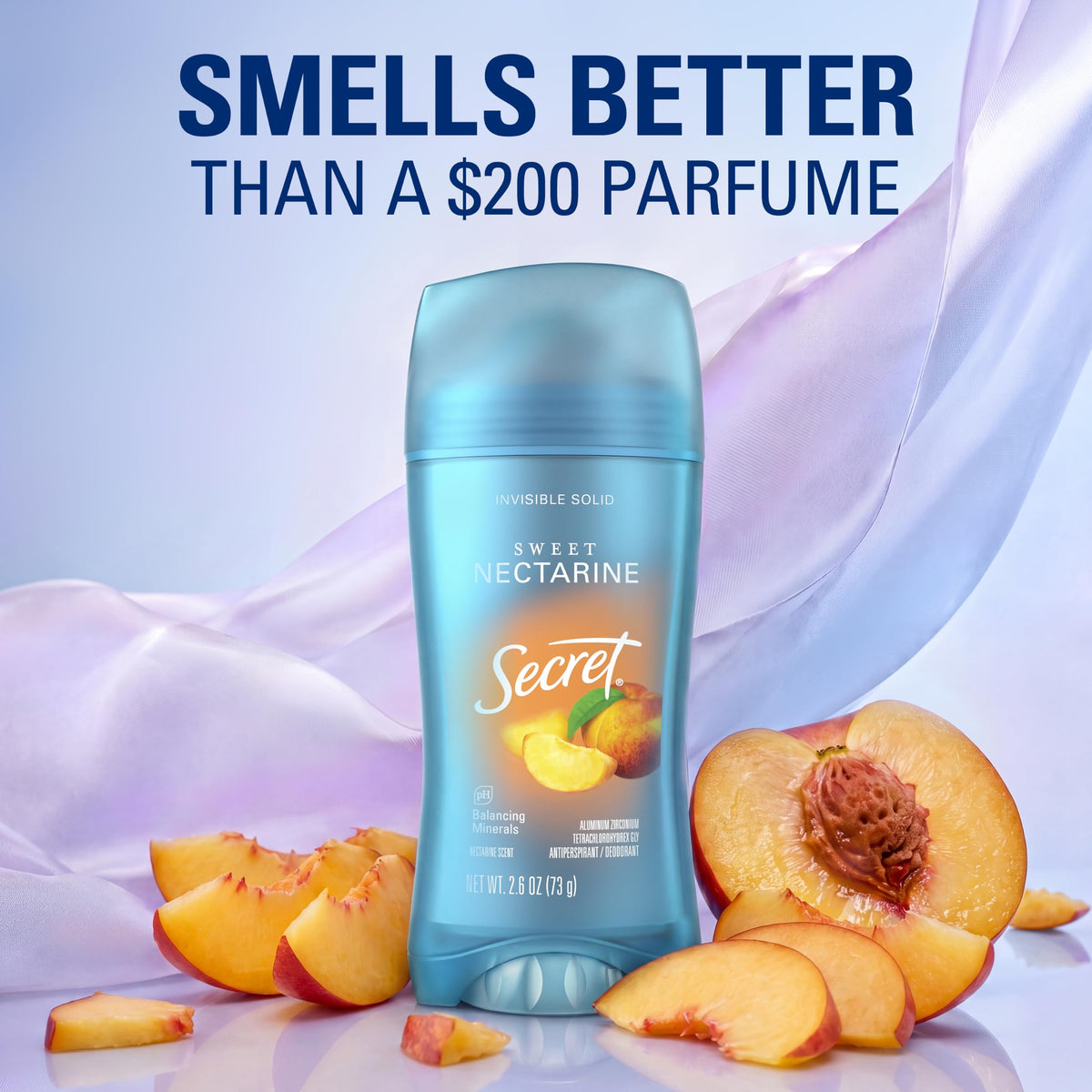 Déodorant Secret Femme 72h sur fond couleur