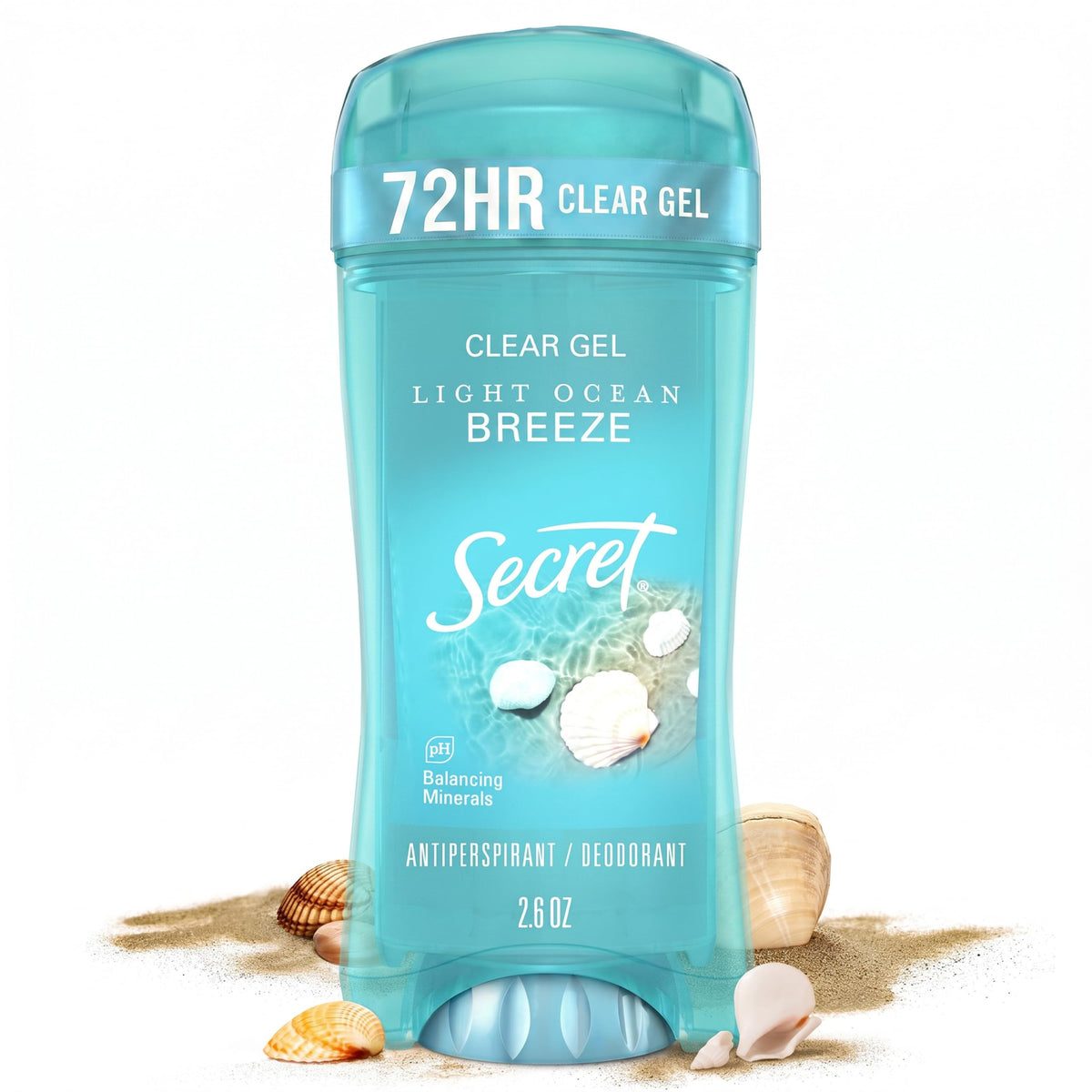 Déodorant Secret Femme 72H vue avant avec gel transparent