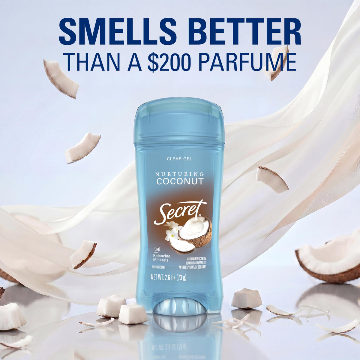 Déodorant Secret parfum coco en présentation ouverte