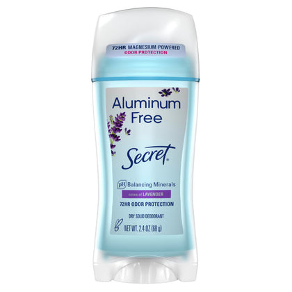 Déodorant Secret sans aluminium 48h protection odeur lavande vue avant