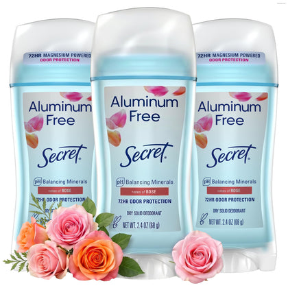 Déodorant Secret sans aluminium 48h protection rose face avant