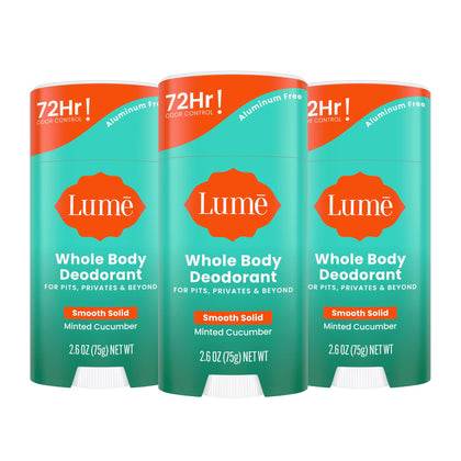 Déodorant solide Lume 2,6 oz au concombre mentholé, vue avant