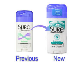 Déodorant Sure 109g vue arrière avec ingrédients