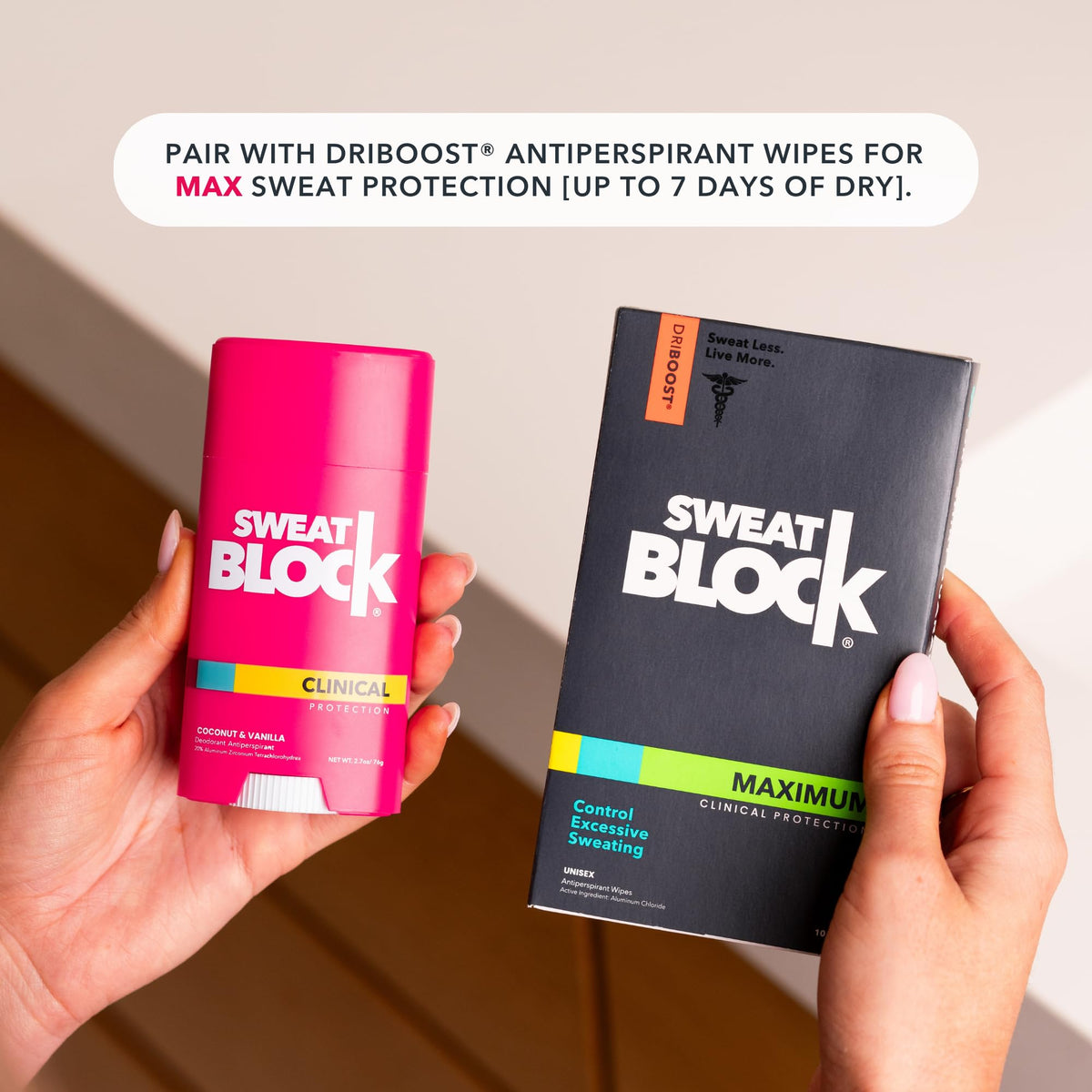 Déodorant SweatBlock Coconut Vanilla utilisation quotidienne