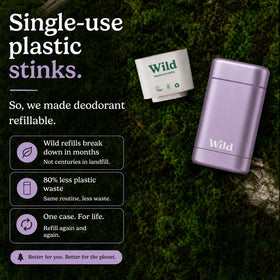 Déodorant Wild sur un fond minimaliste