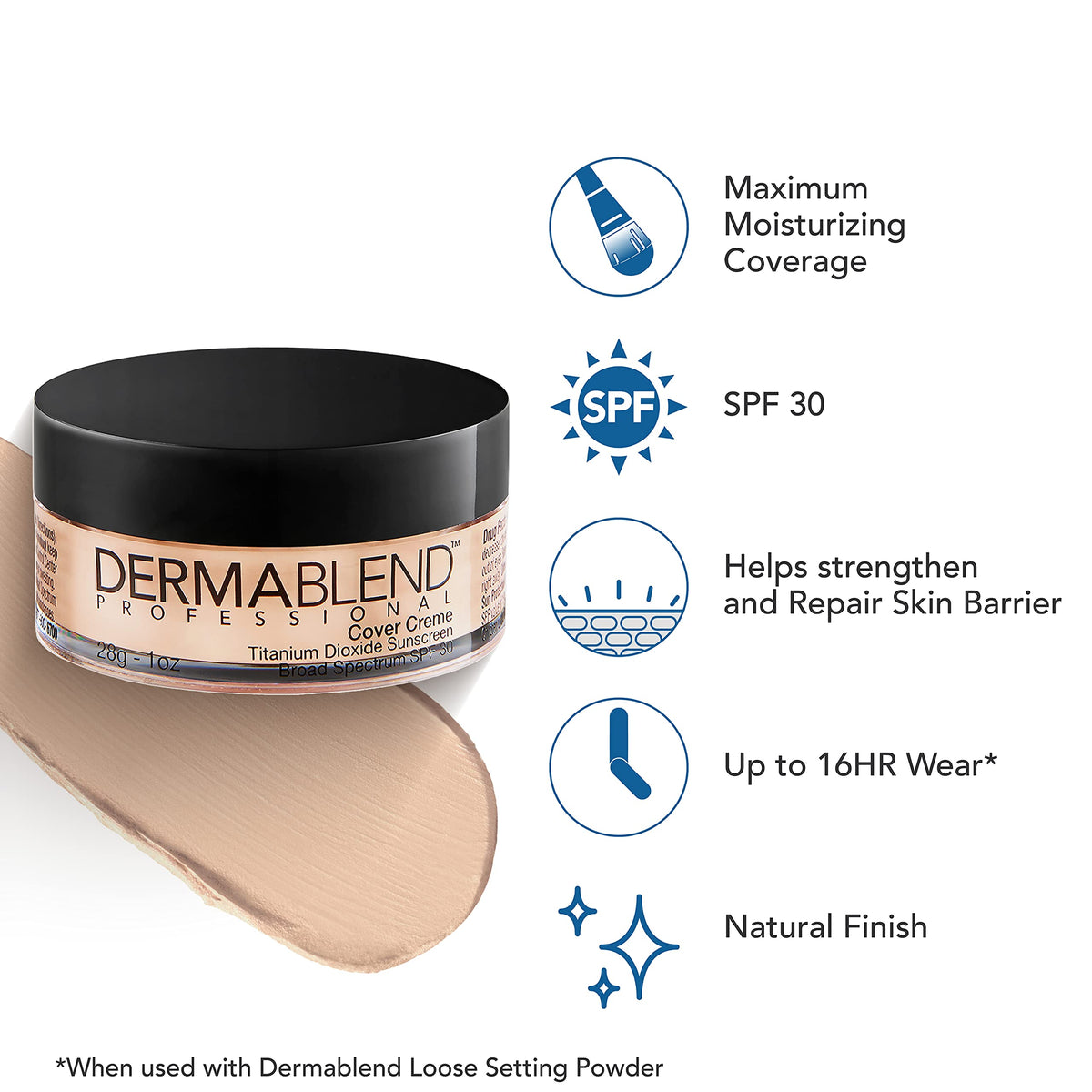 Dermablend Cover Crème fond de teint haute couverture avec emballage
