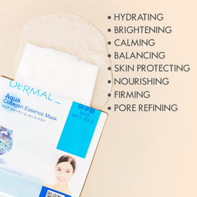 DERMAL Masque en Tissu Essence Collagène A+B Set contenu