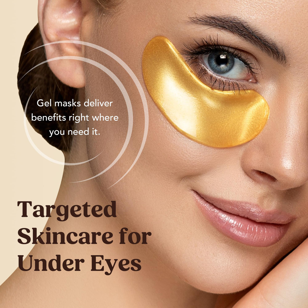 DERMORA patches contour des yeux éclat doré dans un environnement de spa