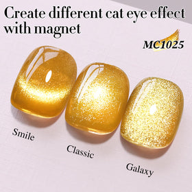 Design d'ongles avec vernis gel Cat Eye holographique