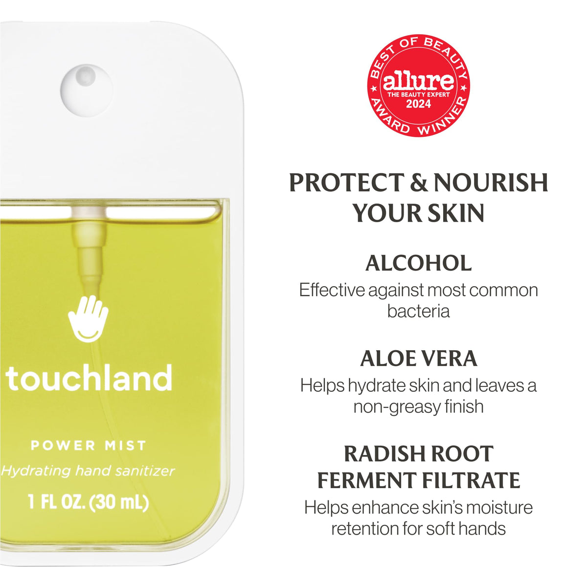 Désinfectant Touchland avec spray micro-brume