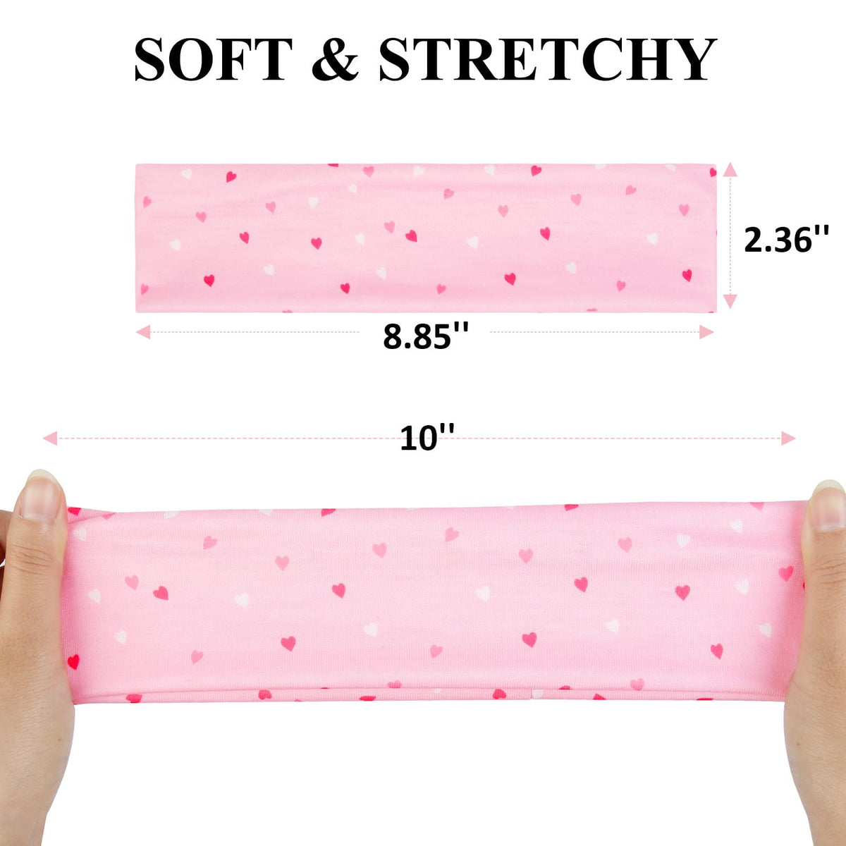 Détail d'un bandeau TERSE avec motif cœur sur fond blanc