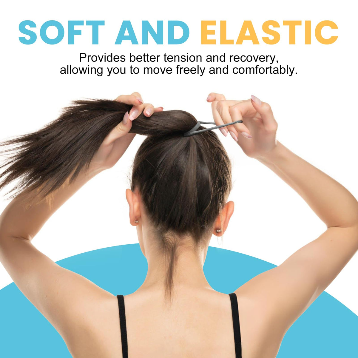 Détail d'un élastique à cheveux HOYOLS en microfibre