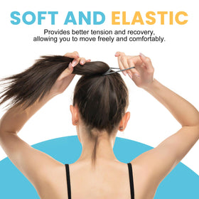 Détail d'un élastique à cheveux HOYOLS en microfibre