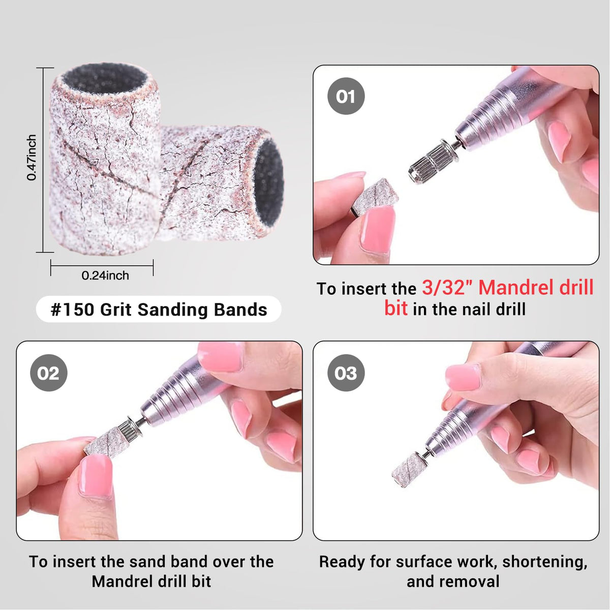 Détail d'une bande abrasive MelodySusie 150 grit