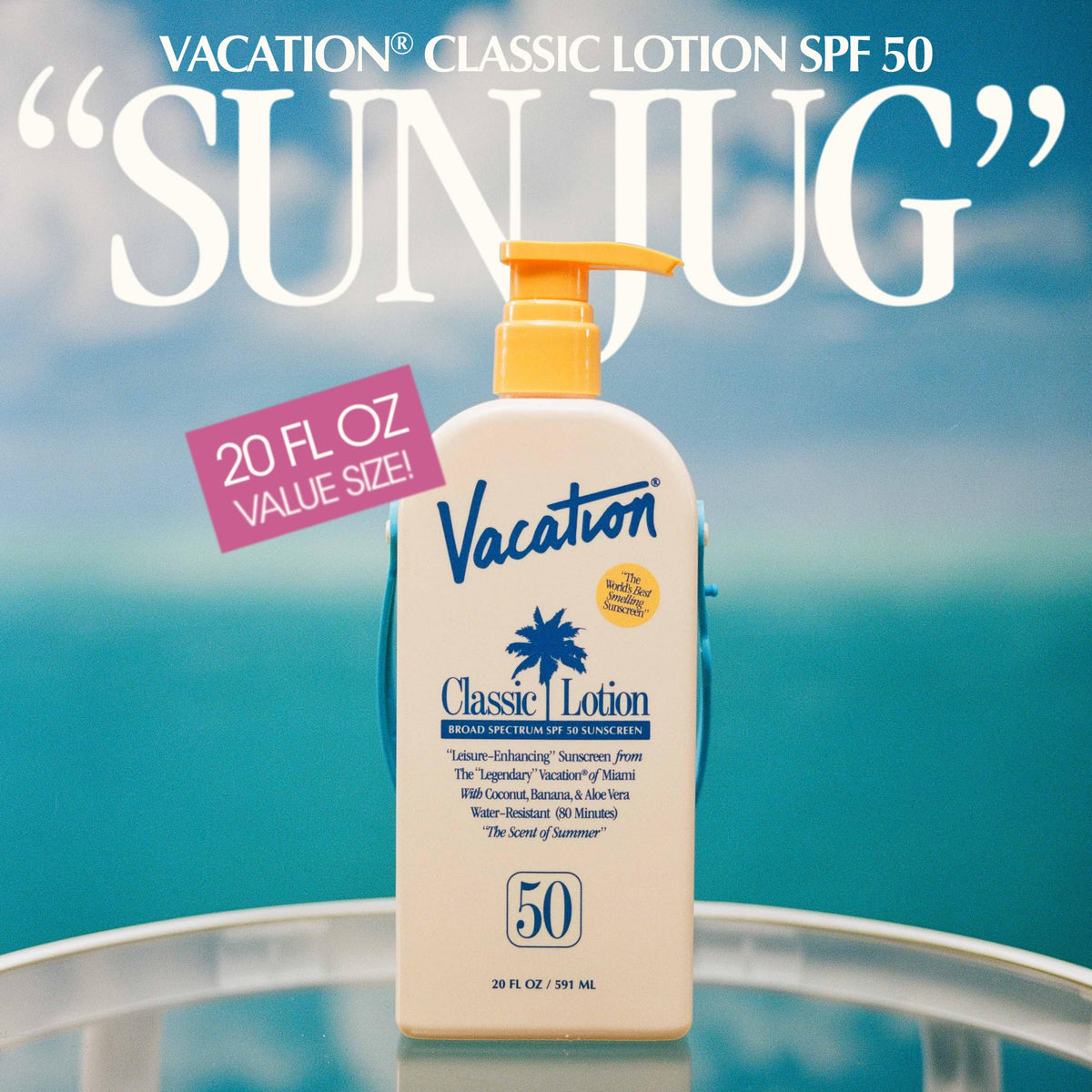Détail de l'applicateur PowerPump de la crème solaire VACATION