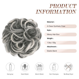 Détail de l'élastique du chignon FESHFEN, facile à enfiler