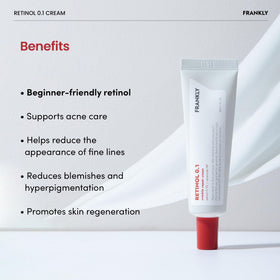 Détail de l'emballage de la crème de rétinol 0,1% de FRANKLY