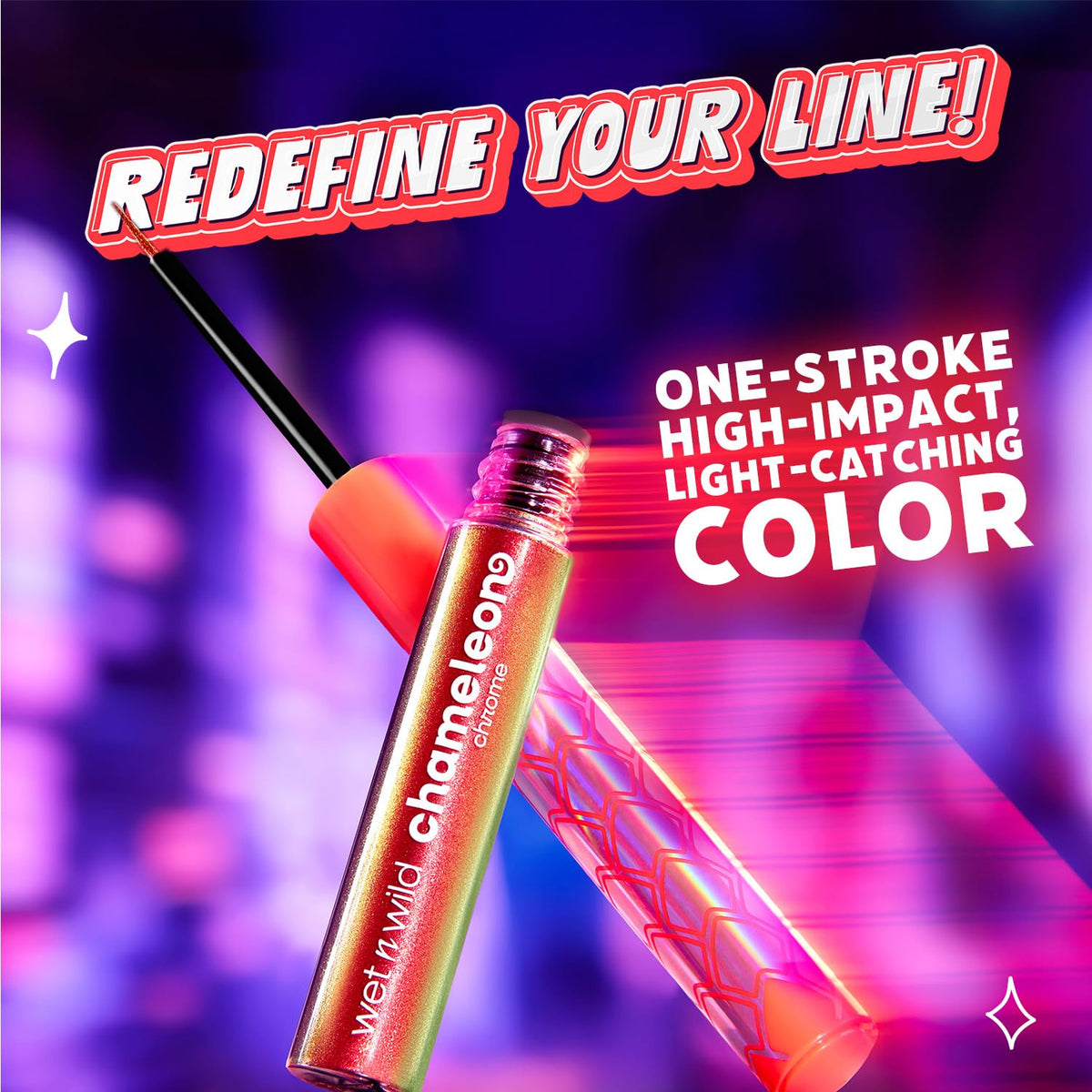 Détail de l'embout pinceau de l'eyeliner Chameleon Chrome