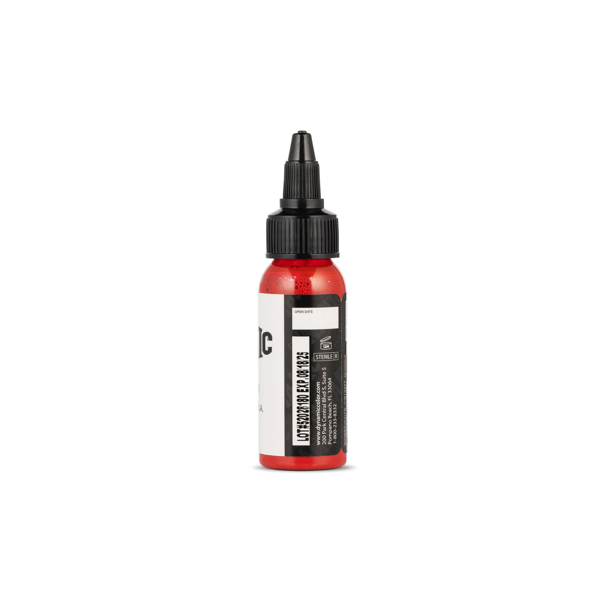Détail de l'encre rouge Fire Red sur une peau