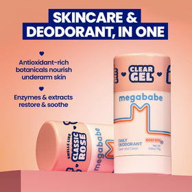 Détail de l'étiquette du déodorant Megababe Rosy Pits