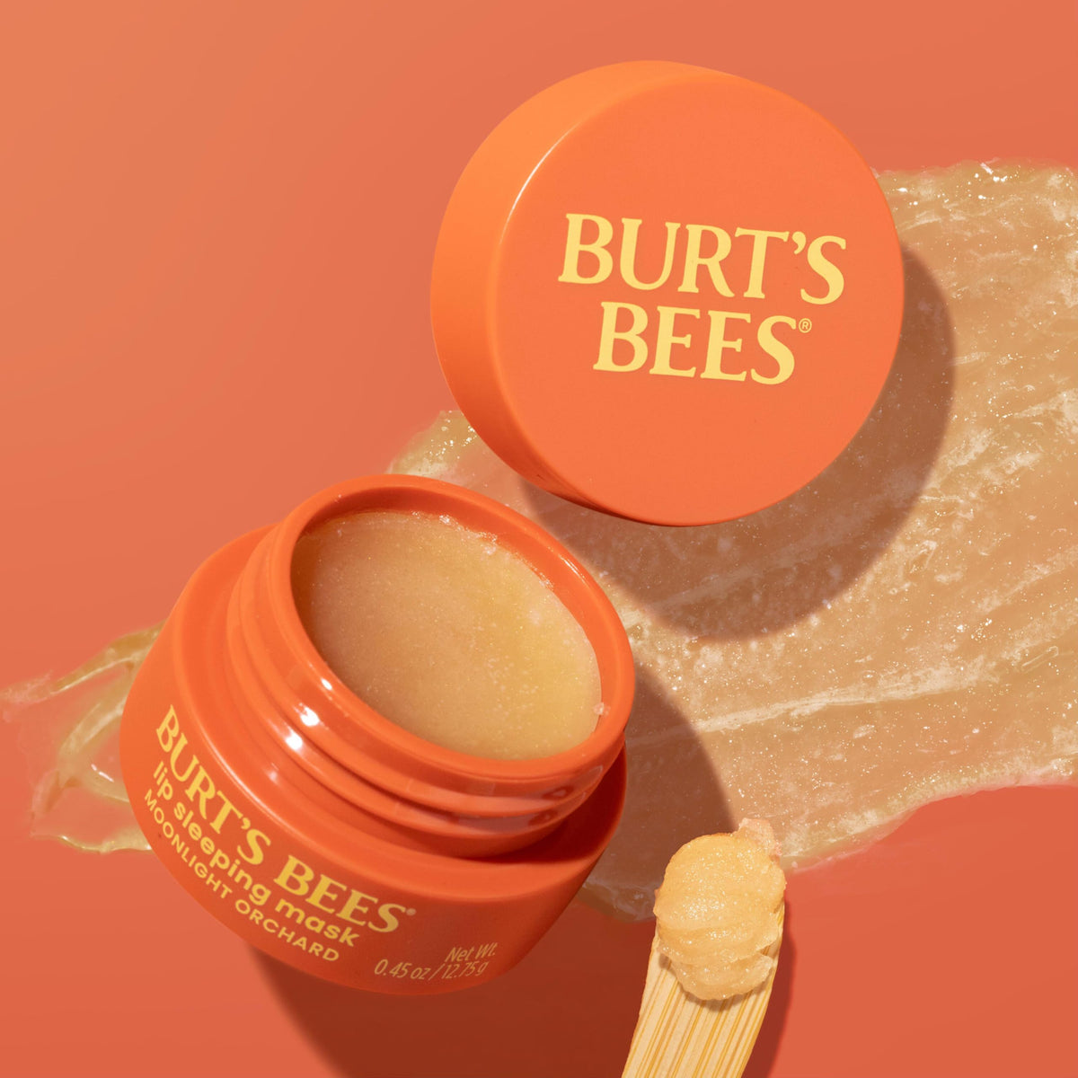 Détail de l'étiquette du masque de nuit Burt's Bees