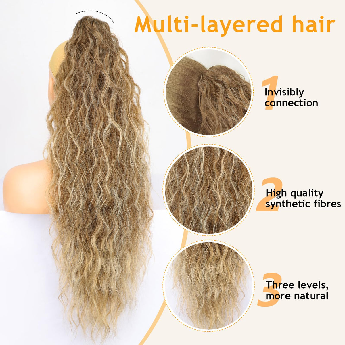 Détail de l'extension de cheveux ORSUNCER avec pince à griffes