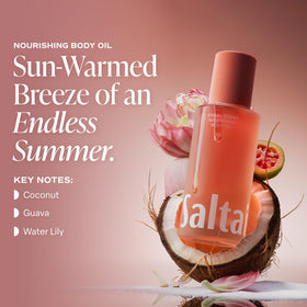 Détail de l'huile Saltair montrant le parfum Coral Coast