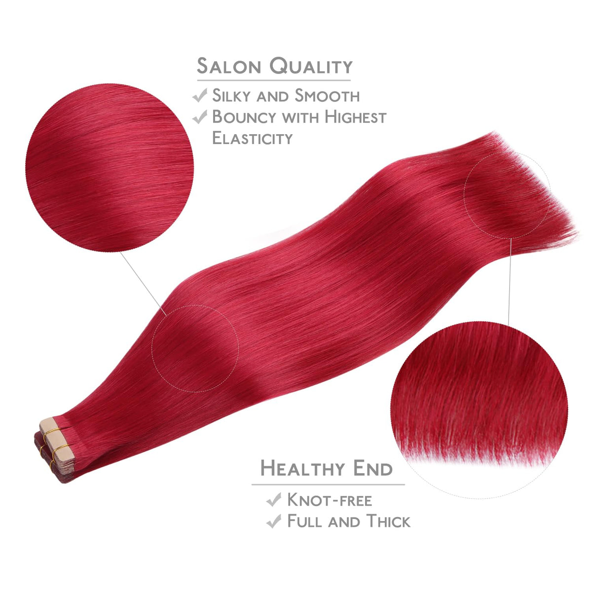 Détail de la bande adhésive des extensions capillaires Wennalife