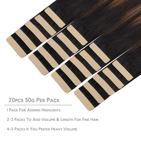 Détail de la bande adhésive invisible des extensions Wennalife