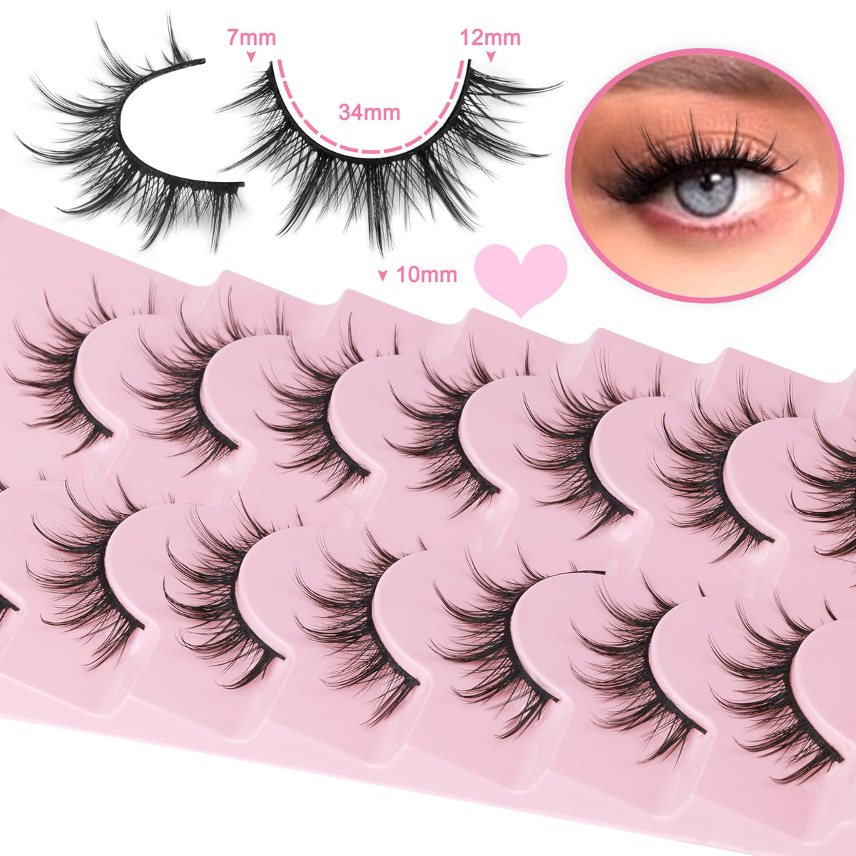 Détail de la bande en coton des faux cils EYDEVRO