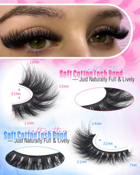 Détail de la bande en coton des faux cils Newcally