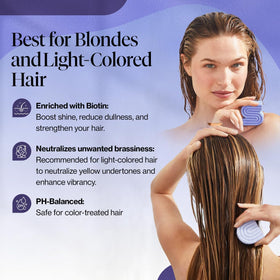 Détail de la barre d'après-shampooing violet Kitsch