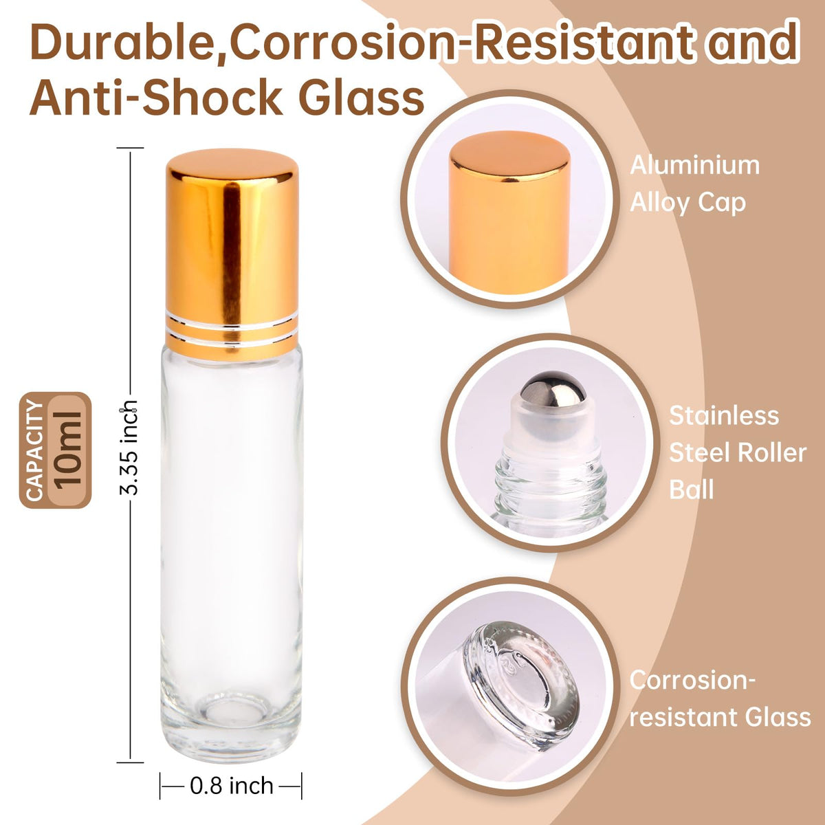 Détail de la bille en acier inoxydable des flacons roll-on inice