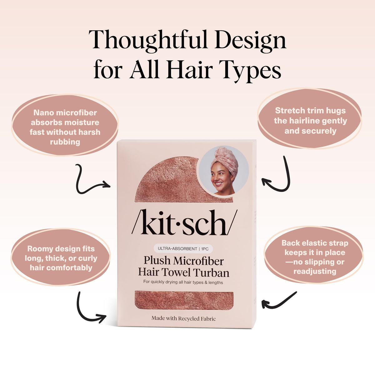 Détail de la boucle élastique de la serviette Kitsch