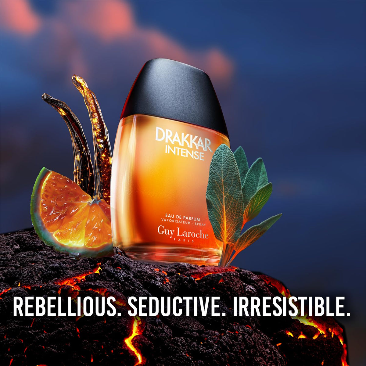 Détail de la bouteille Guy Laroche Eau de Parfum Intense avec effet de lumière