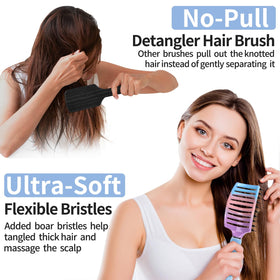Détail de la brosse à cheveux HIPPIH montrant la texture des poils de sanglier