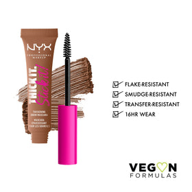 Détail de la brosse de la mascara à sourcils NYX auburn