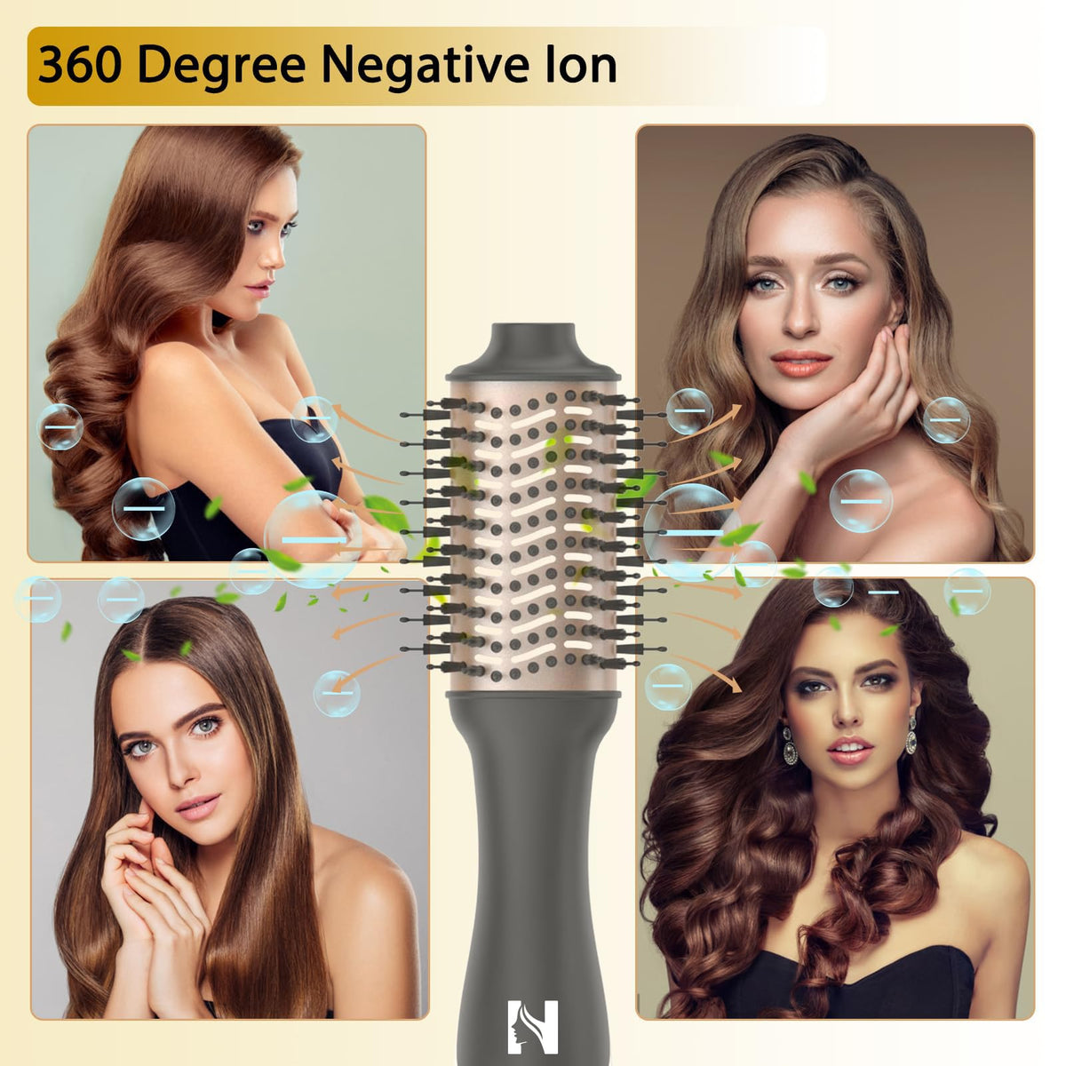 Détail de la brosse sèche-cheveux Nicebay montrant le barillet en céramique