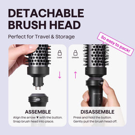 Détail de la brosse thermique wavytalk montrant les poils chauffants