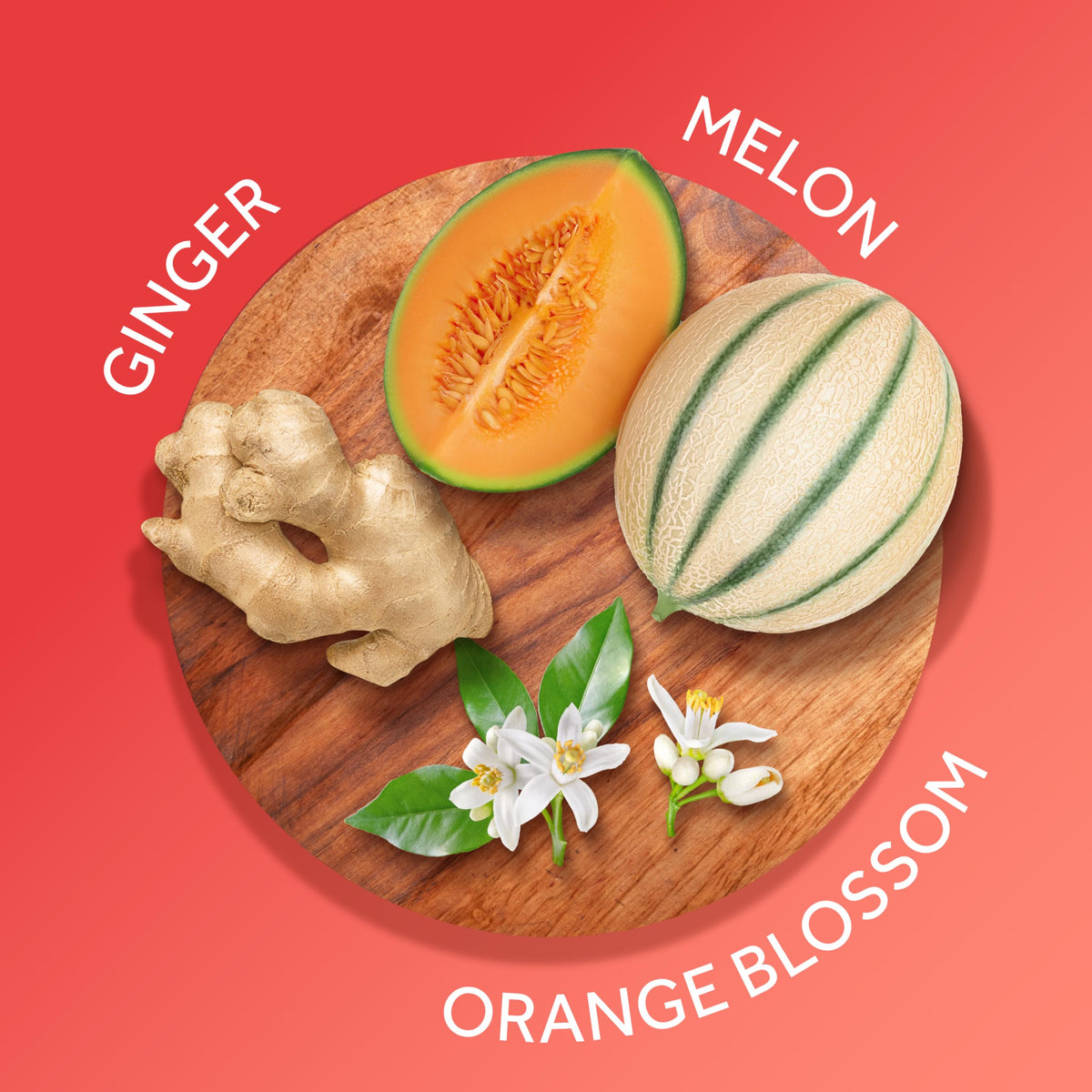 Détail de la brume parfumée Calgon Hawaiian Ginger avec vaporisateur