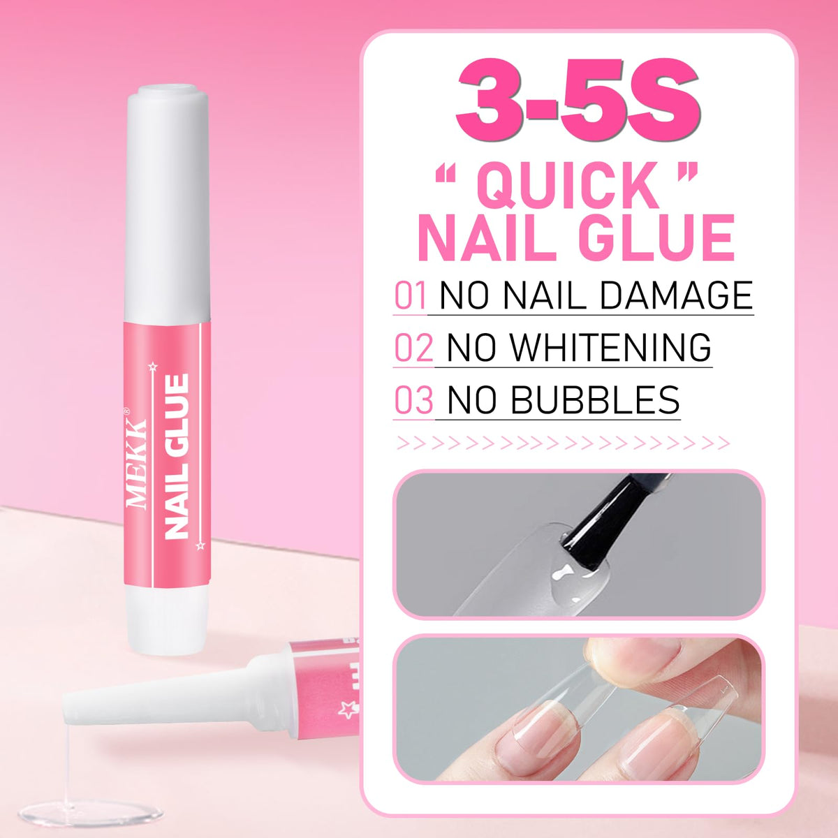 Détail de la buse de précision de la colle à ongles MEKK