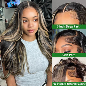 Détail de la dentelle HD de la perruque MUZOJET Body Wave