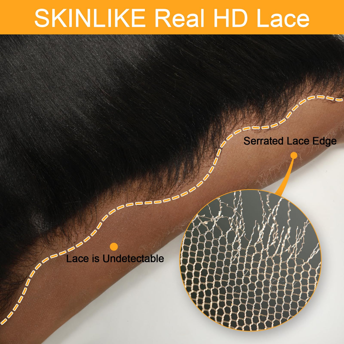 Détail de la dentelle HD du BEEOS Frontal Lace 13x4
