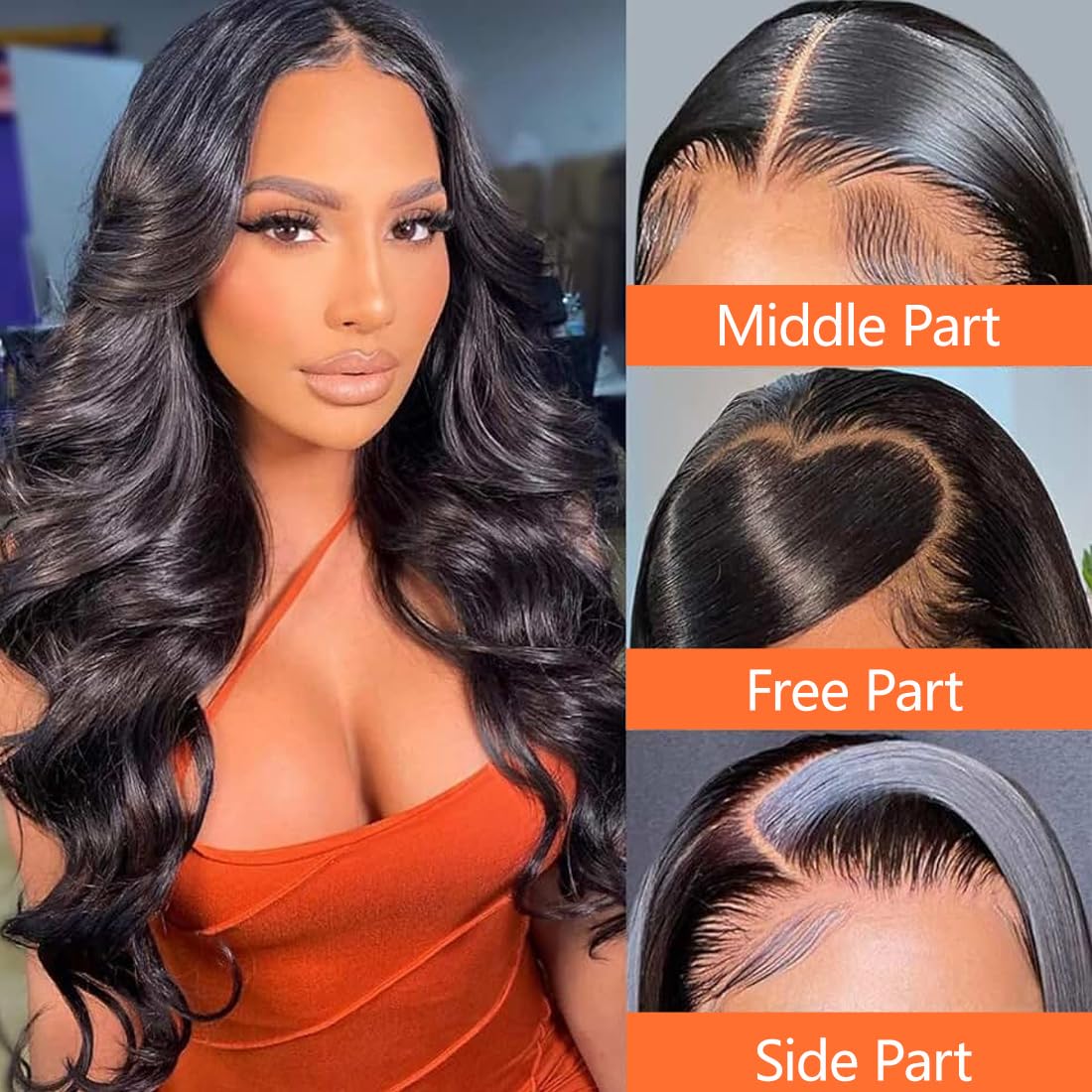 Détail de la dentelle transparente du lace frontal Smoothair