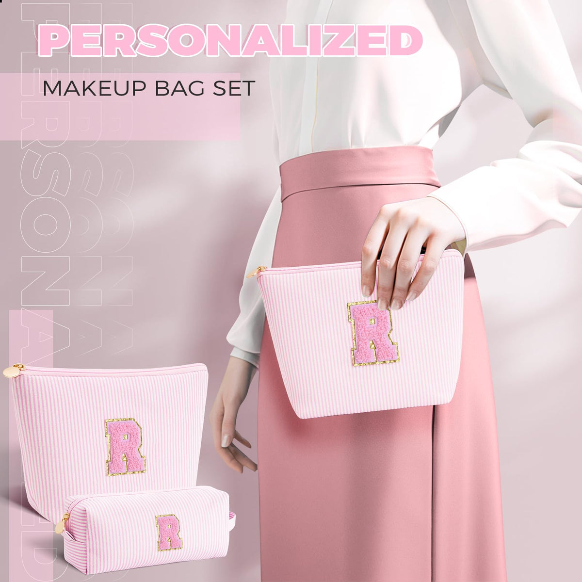Détail de la fermeture éclair de la trousse de maquillage Btffitting