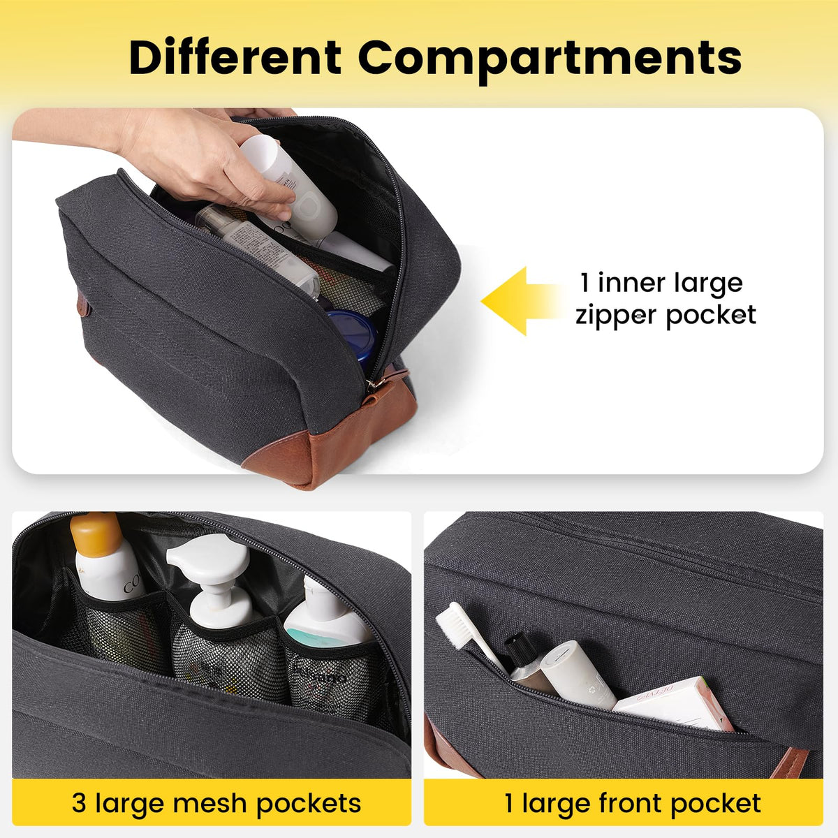 Détail de la fermeture éclair SBS de la trousse de toilette Vorspack