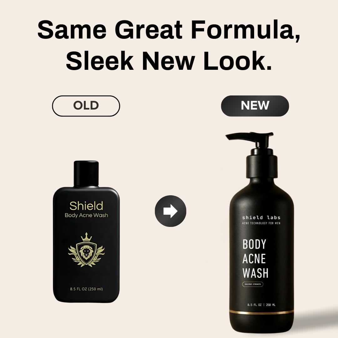 Détail de la formule du gel douche Shield sans parfum