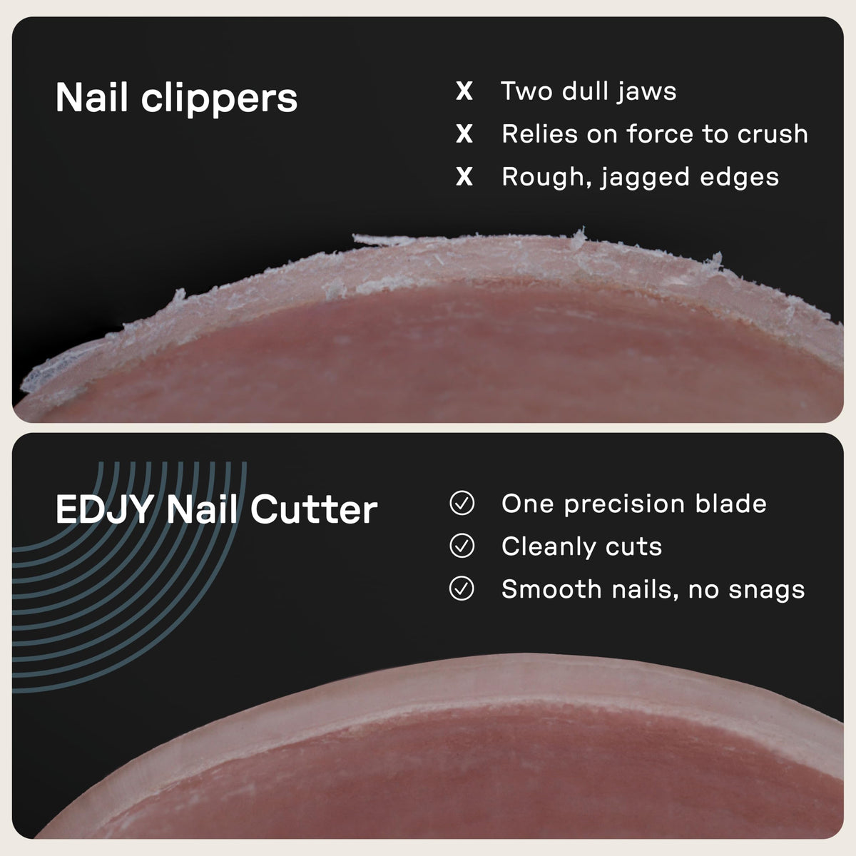Détail de la lame du coupe-ongles EDJY en acier chirurgical