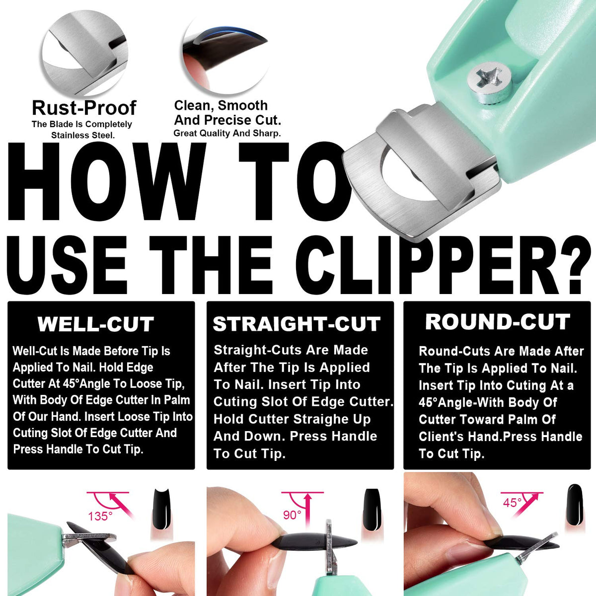 Détail de la lame tranchante du coupe-ongles GA&EN